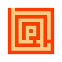 Maze Flat Multicolor Icon vector