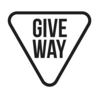 Give Way Line Icon vector