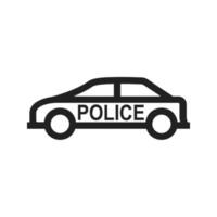 icono de línea de coche de policía vector