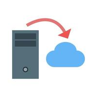 Server to Cloud Transfer Flat Multicolor Icon vector