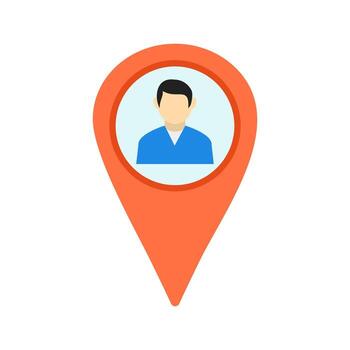 User Location Flat Multicolor Icon vector