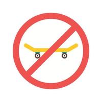 No Skating Flat Multicolor Icon vector