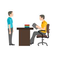 Boss Reading Document Flat Multicolor Icon vector