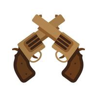 Two Guns Flat Multicolor Icon vector