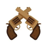 Two Guns Flat Multicolor Icon vector