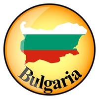 botón naranja con la imagen mapas de bulgaria vector