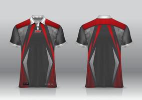 Diseño de uniforme de camisa de polo, se puede utilizar para bádminton, golf en la vista frontal, vista posterior. vector de maqueta de jersey, diseño premium muy simple y fácil de personalizar