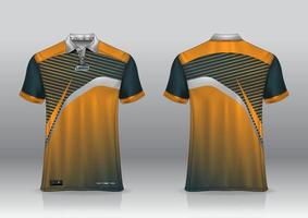 Diseño de uniforme de camisa de polo, se puede utilizar para bádminton, golf en la vista frontal, vista posterior. vector de maqueta de jersey, diseño premium muy simple y fácil de personalizar