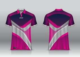 Diseño de uniforme de camisa de polo, se puede utilizar para bádminton, golf en la vista frontal, vista posterior. vector de maqueta de jersey, diseño premium muy simple y fácil de personalizar