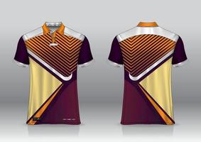 Diseño de uniforme de camisa de polo, se puede utilizar para bádminton, golf en la vista frontal, vista posterior. vector de maqueta de jersey, diseño premium muy simple y fácil de personalizar