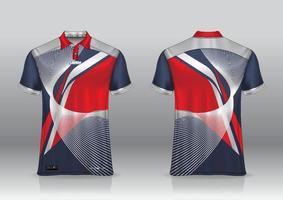 Diseño de uniforme de camisa de polo, se puede utilizar para bádminton, golf en la vista frontal, vista posterior. vector de maqueta de jersey, diseño premium muy simple y fácil de personalizar