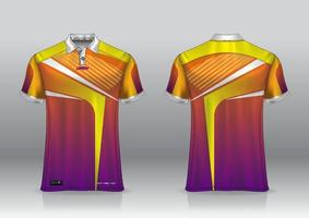 Polo shirt uniform design, can be used for badminton, golf in front view, back view. jersey mockup Vector, design premium very simple and easy to customize vector