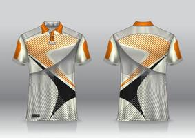 Diseño de uniforme de camisa de polo, se puede utilizar para bádminton, golf en la vista frontal, vista posterior. vector de maqueta de jersey, diseño premium muy simple y fácil de personalizar