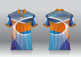 Diseño de uniforme de camisa de polo, se puede utilizar para bádminton, golf en la vista frontal, vista posterior. vector de maqueta de jersey, diseño premium muy simple y fácil de personalizar