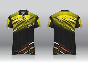 Diseño de uniforme de camisa de polo, se puede utilizar para bádminton, golf en la vista frontal, vista posterior. vector de maqueta de jersey, diseño premium muy simple y fácil de personalizar