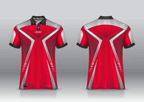 Diseño de uniforme de camisa de polo, se puede utilizar para bádminton, golf en la vista frontal, vista posterior. vector de maqueta de jersey, diseño premium muy simple y fácil de personalizar