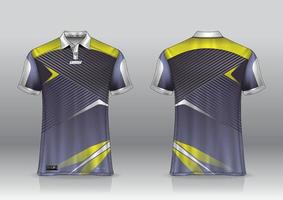 Diseño de uniforme de camisa de polo, se puede utilizar para bádminton, golf en la vista frontal, vista posterior. vector de maqueta de jersey, diseño premium muy simple y fácil de personalizar