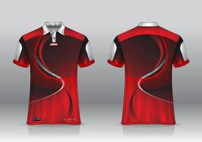 Diseño de uniforme de camisa de polo, se puede utilizar para bádminton, golf en la vista frontal, vista posterior. vector de maqueta de jersey, diseño premium muy simple y fácil de personalizar