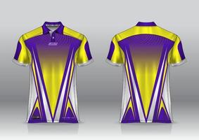 Diseño de uniforme de camisa de polo, se puede utilizar para bádminton, golf en la vista frontal, vista posterior. vector de maqueta de jersey, diseño premium muy simple y fácil de personalizar