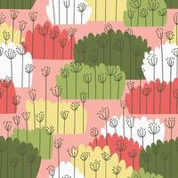 Seamless pattern of multicolored bushes vector