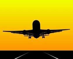 black silhouette of an airplane vector