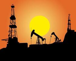 Silhouette of oil workings out vector