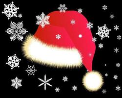 Red cap with white snowflakes vector