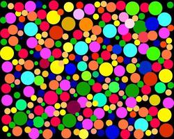 Multi-coloured background in the form of colour the different size of circles vector
