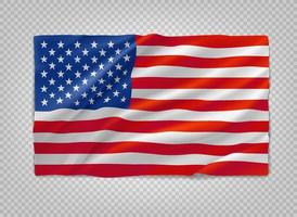 Flag of United States of America. 3d vector object isolated on transparent background