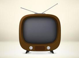 Retro TV receiver 3d vector illustration