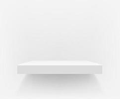 White shelf on white wall. Vector illustration