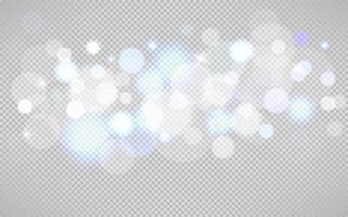 Bright bokeh lights effect isolated on transparent background. Vector 3d illustration