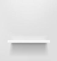 White shelf on a white wall. 3d style vector mockup