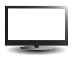 The plasma TV with the white screen vector