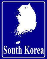 sign as a white silhouette map of South Korea vector