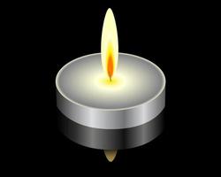 burning candle on a black background vector
