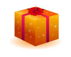 caja de regalo con un lazo rojo sobre un fondo blanco vector