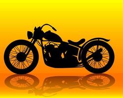 silhouette of an old motorcycle vector