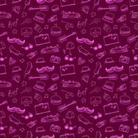 Hipster doodle vector elements seamless pattern