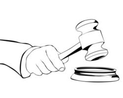 hand with judicial hammer vector