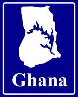 sign as a white silhouette map of Ghana vector