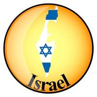 orange button with the image maps of Israel vector