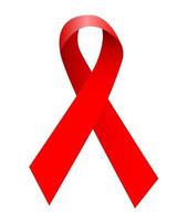 red ribbon bent cross vector