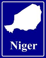 sign as a white silhouette map of Niger vector