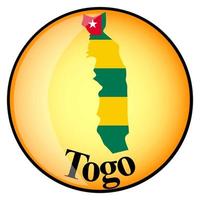 orange button with the image maps of Togo vector