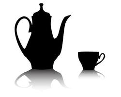 Silhouette of a coffee pot with a cup