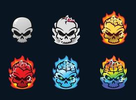 colección de emotes de placa de calavera. se puede usar para youtube de contracción. conjunto de ilustración vector