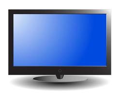 The plasma TV with the blue screen vector