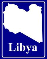 sign as a white silhouette map of Libya vector