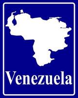 sign as a white silhouette map of Venezuela vector